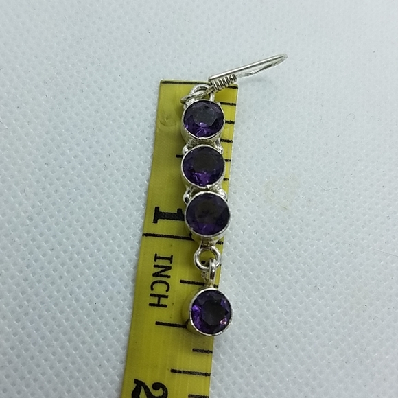 Nwot!! Amethyst sterling earrings handmade - Picture 6 of 6